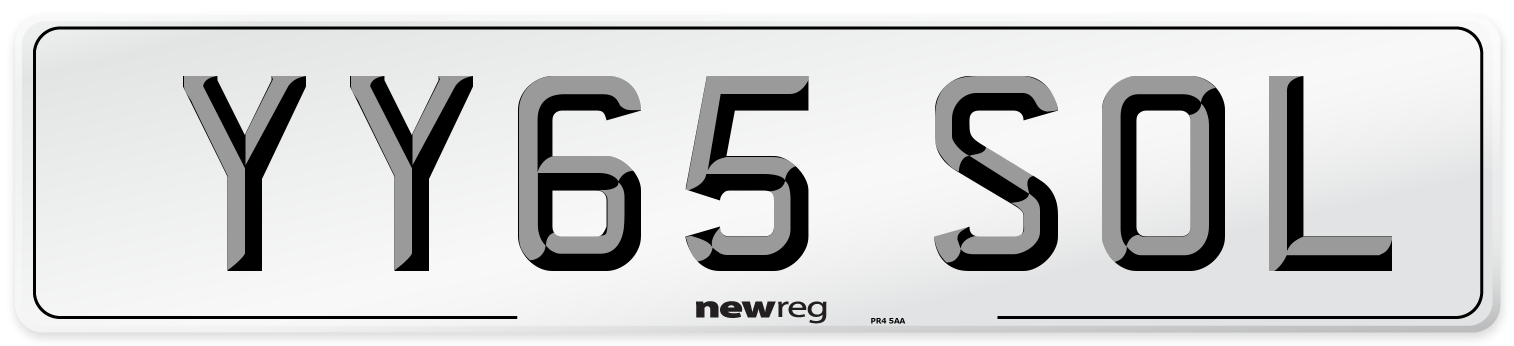 YY65 SOL Number Plate from New Reg